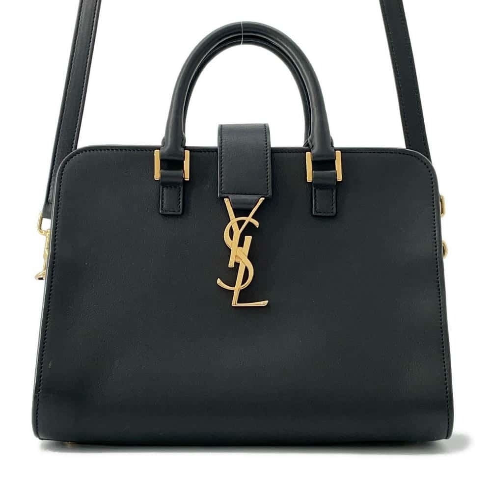 Saint Laurent Paris Baby Cabas Leather Handbag Shoulder Bag Black